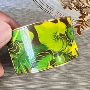 Floral Green and Yellow Bangle